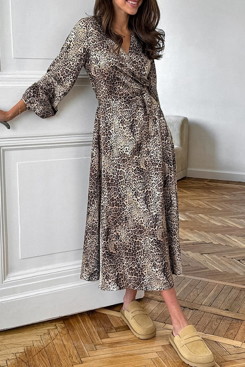 Animal Print Wrap Dress