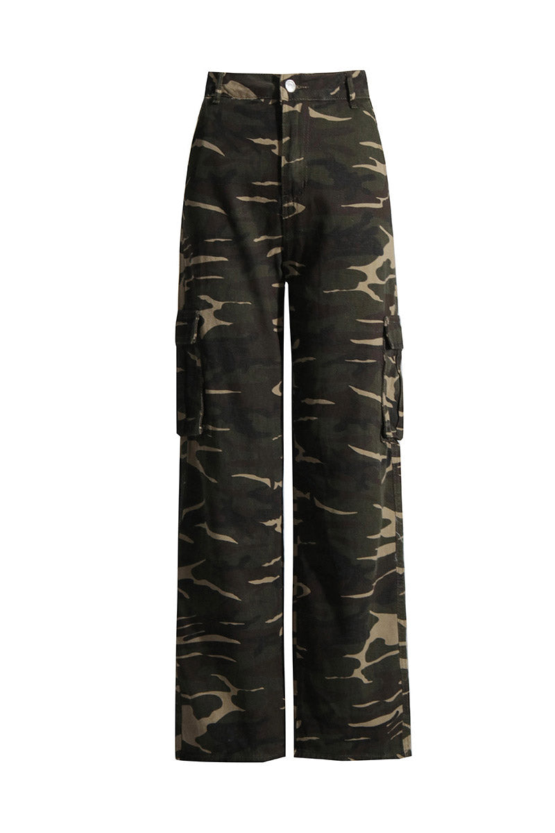 Camo Print Cargo Pants