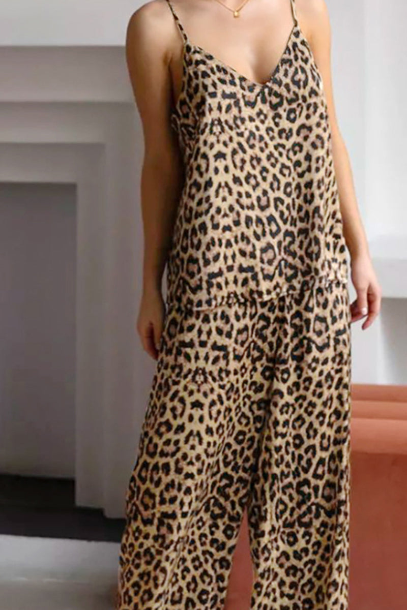 Leopard Print Cami and Pants Set