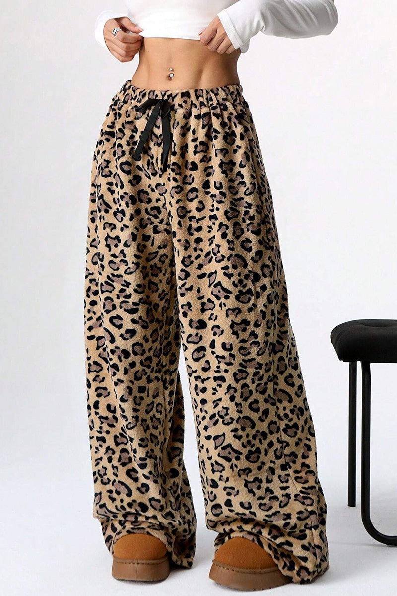 Leopard Print Relaxed Fit Pants