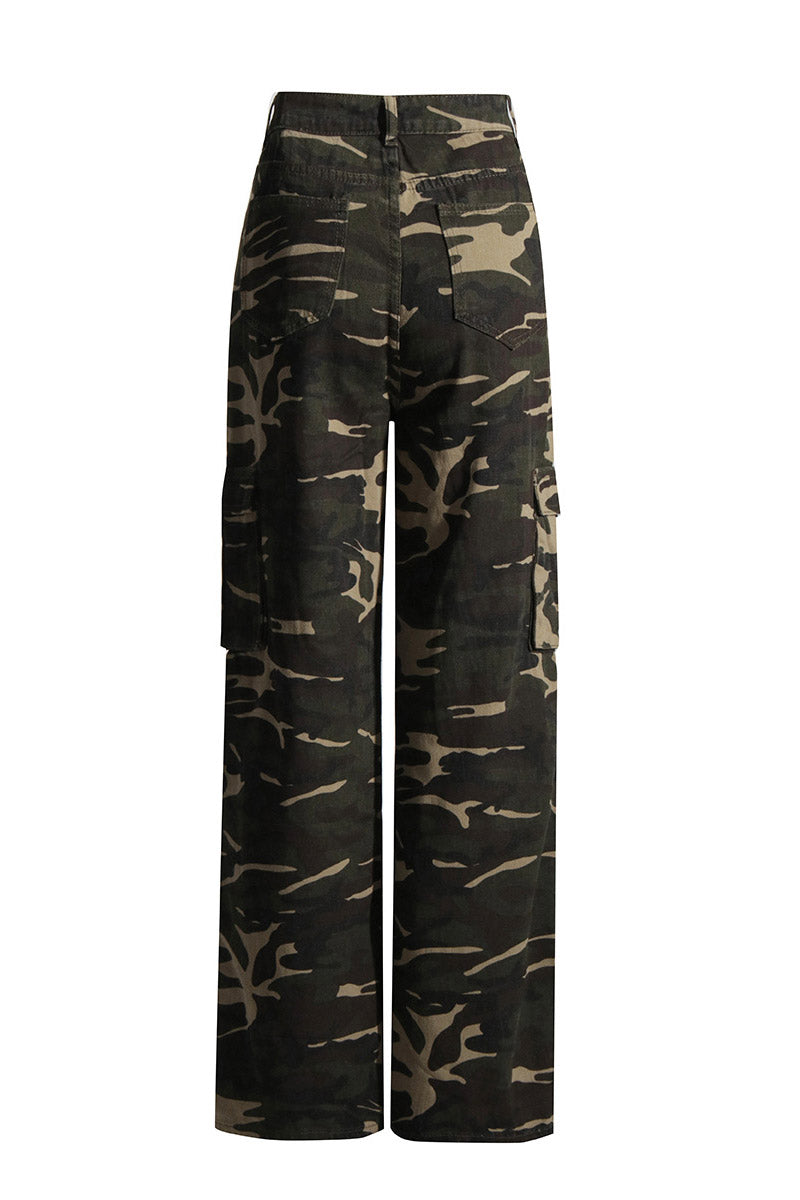 Camo Print Cargo Pants