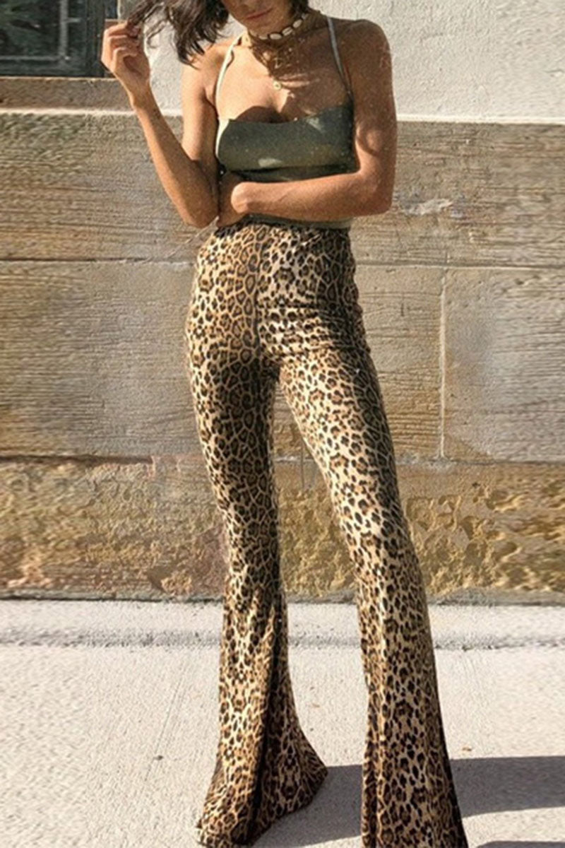 Leopard Flared Pants