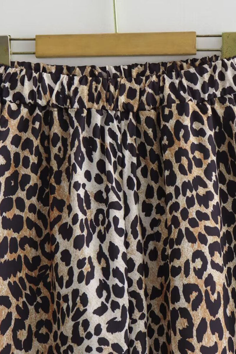 Wide-Leg Animal Print Lounge Pants