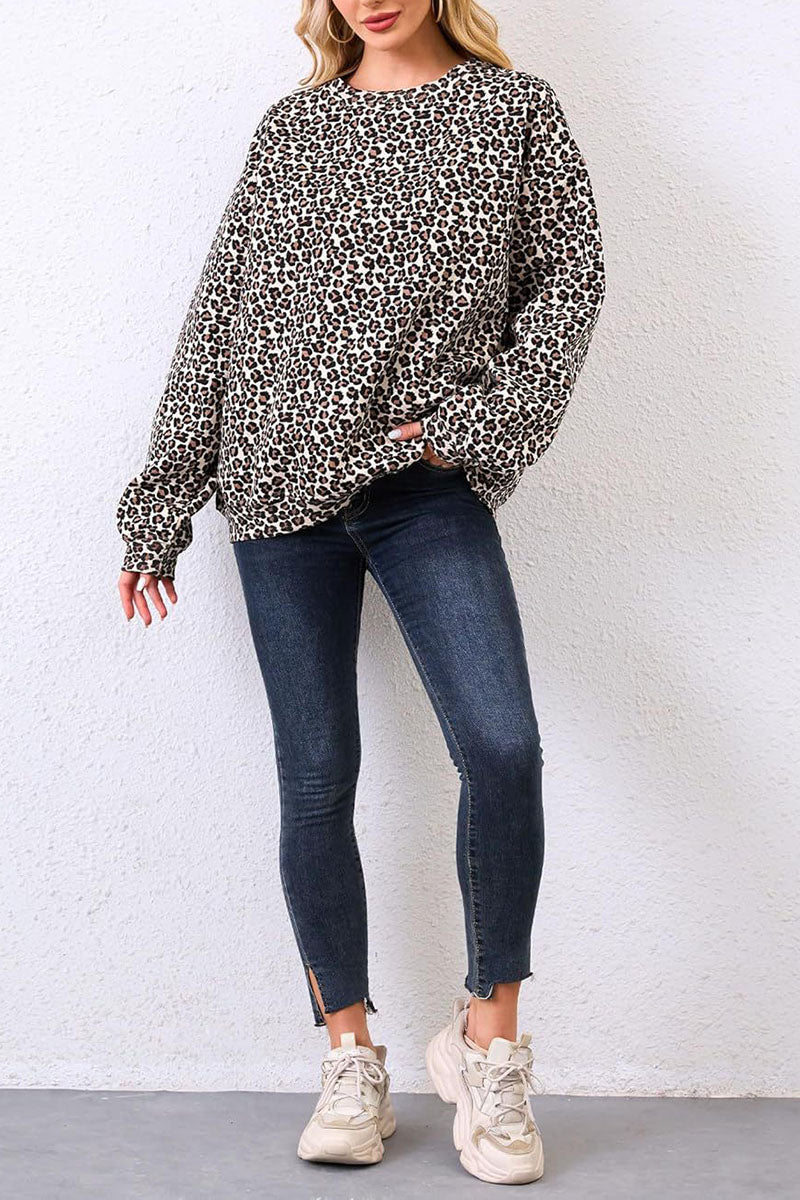 Leaf Print Relaxed Top