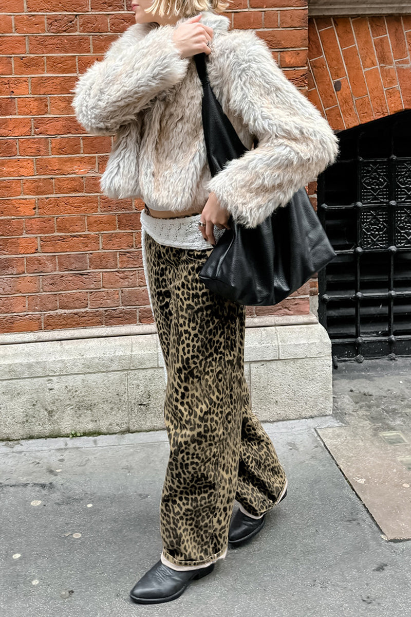 Leopard Print Relaxed Fit Pants