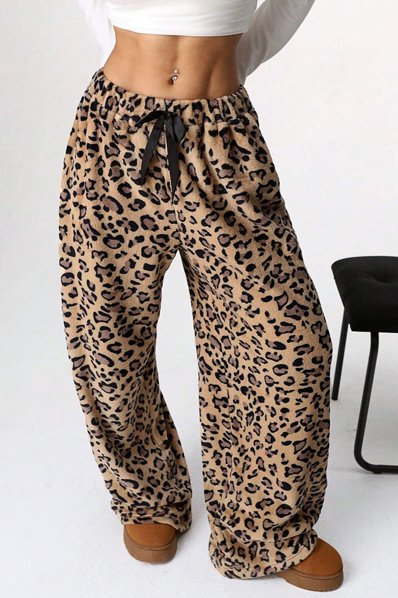 Leopard Print Relaxed Fit Pants