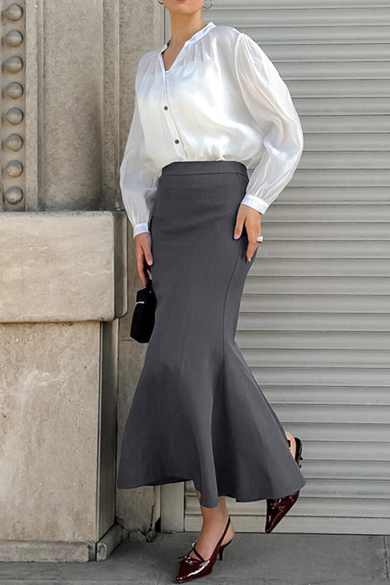 Elegant Mermaid Midi Skirt