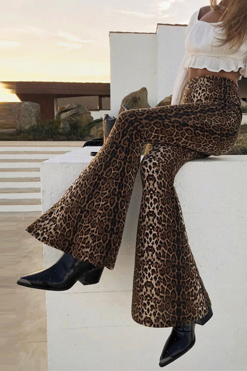 Leopard Flared Pants