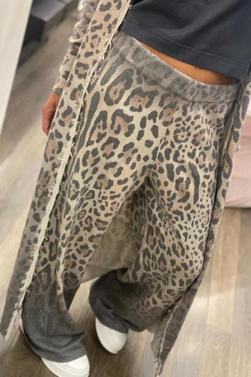 Leopard Lounge Set with Long Cardigan