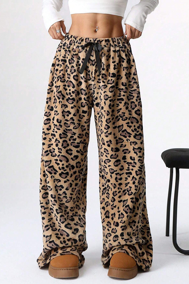 Leopard Print Relaxed Fit Pants