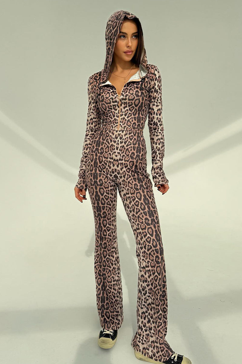 Leopard Print Hooded Set