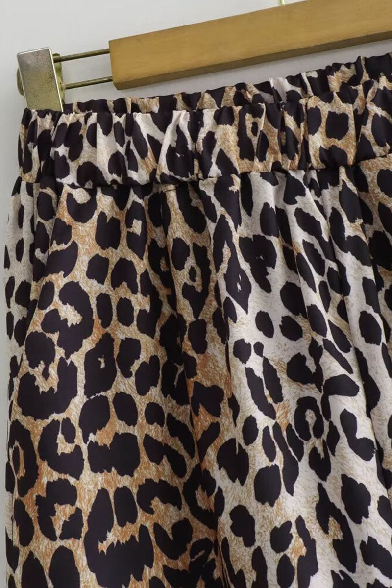 Wide-Leg Animal Print Lounge Pants