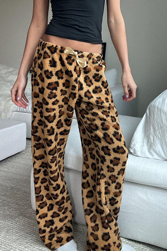 High-Waisted Leopard Print Pants