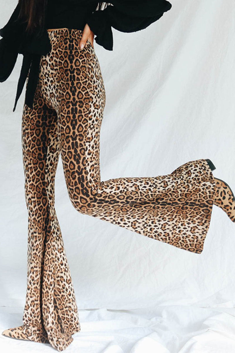 Leopard Flared Pants