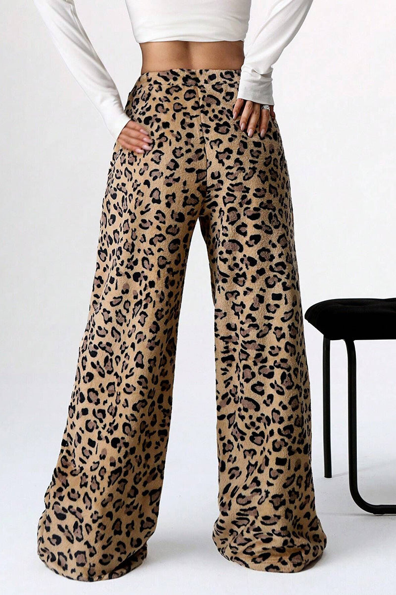 Leopard Print Relaxed Fit Pants