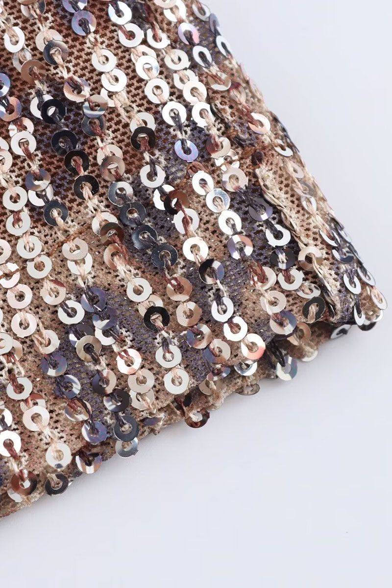 Sequin Animal Print Mini Skirt