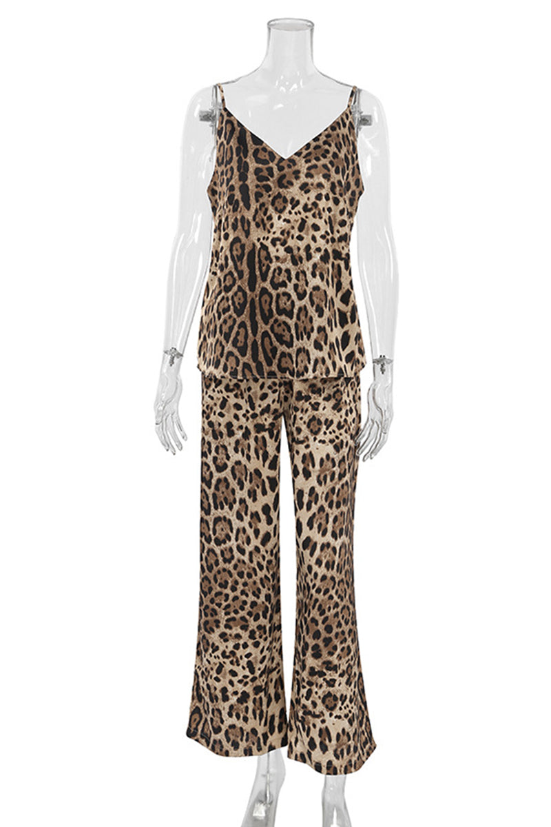 Leopard Print Cami and Pants Set