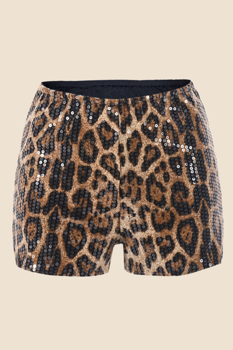 Sequin Animal Print Shorts