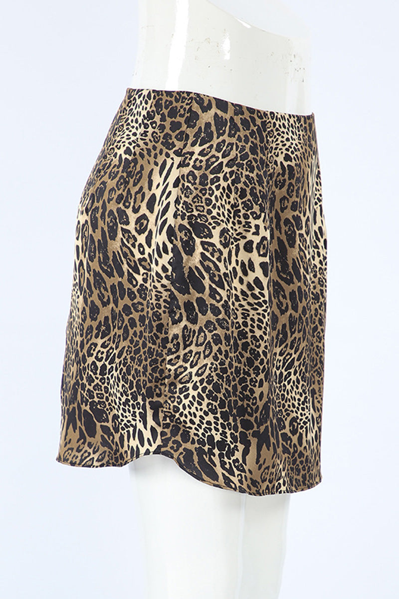 Leopard Print Mini Skirt