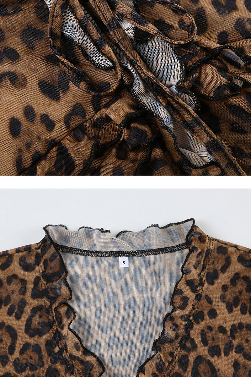 Sheer Leopard Print Mesh Top