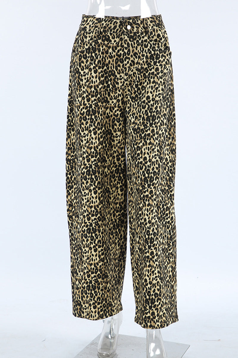 Leopard Print Relaxed Fit Pants