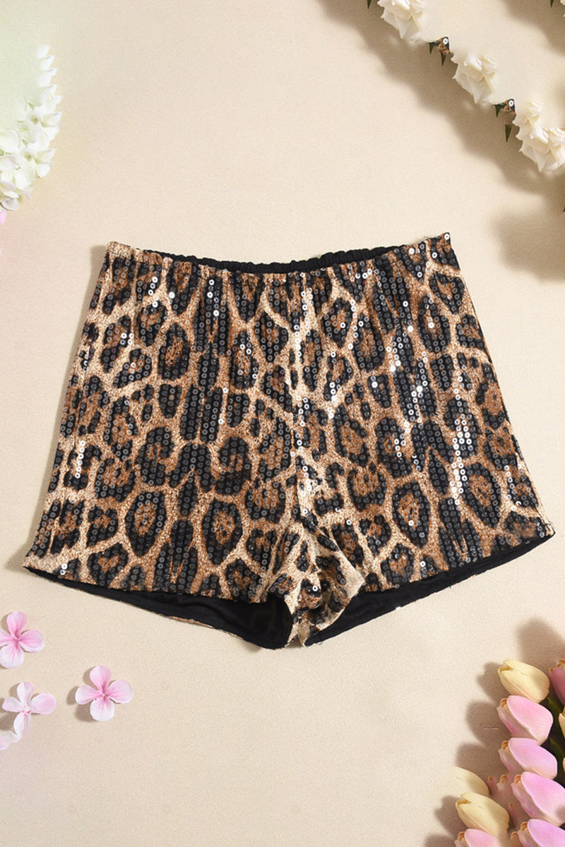 Sequin Animal Print Shorts