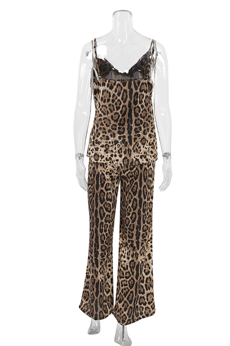 Leopard Print Cami and Pants Set