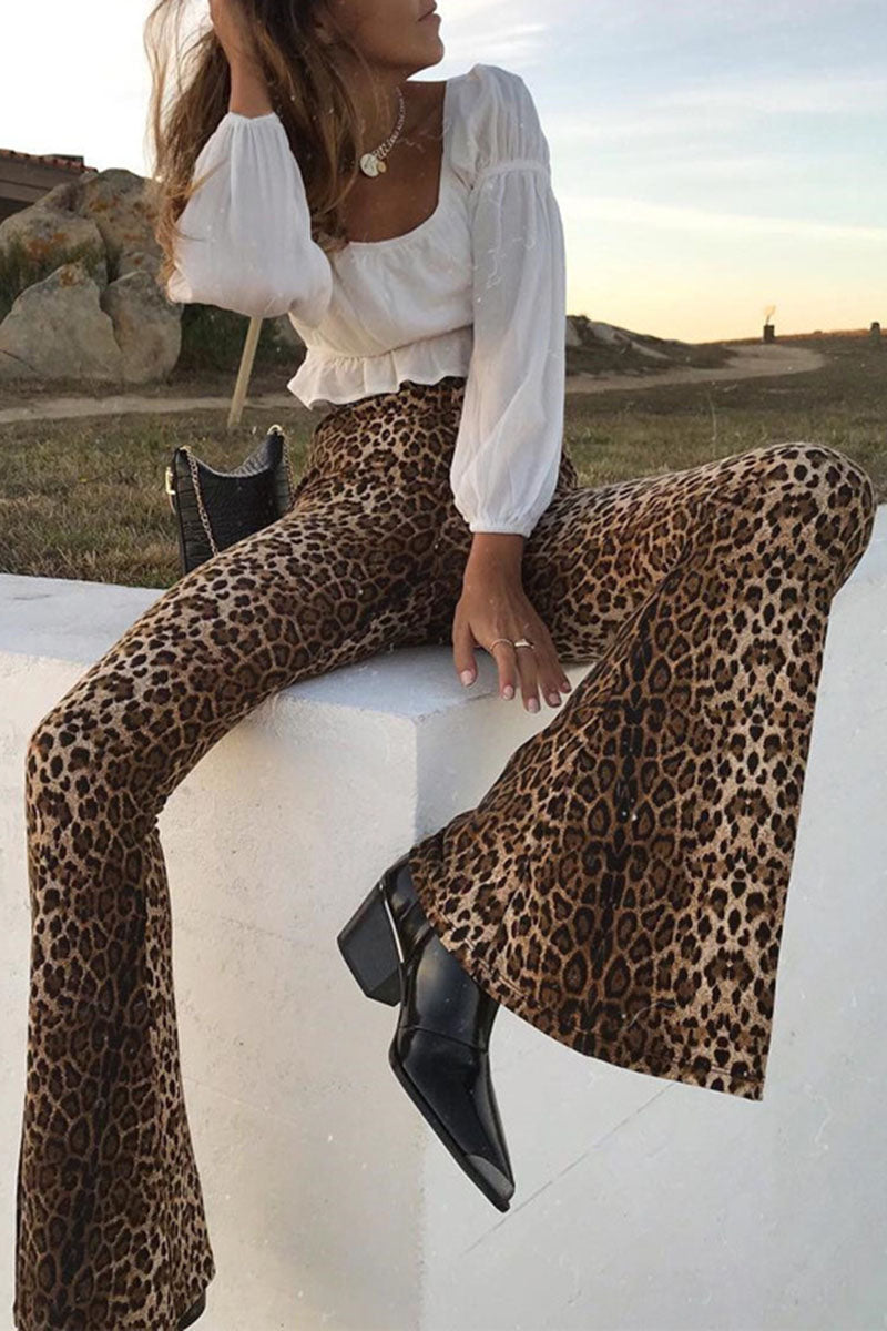 Leopard Flared Pants