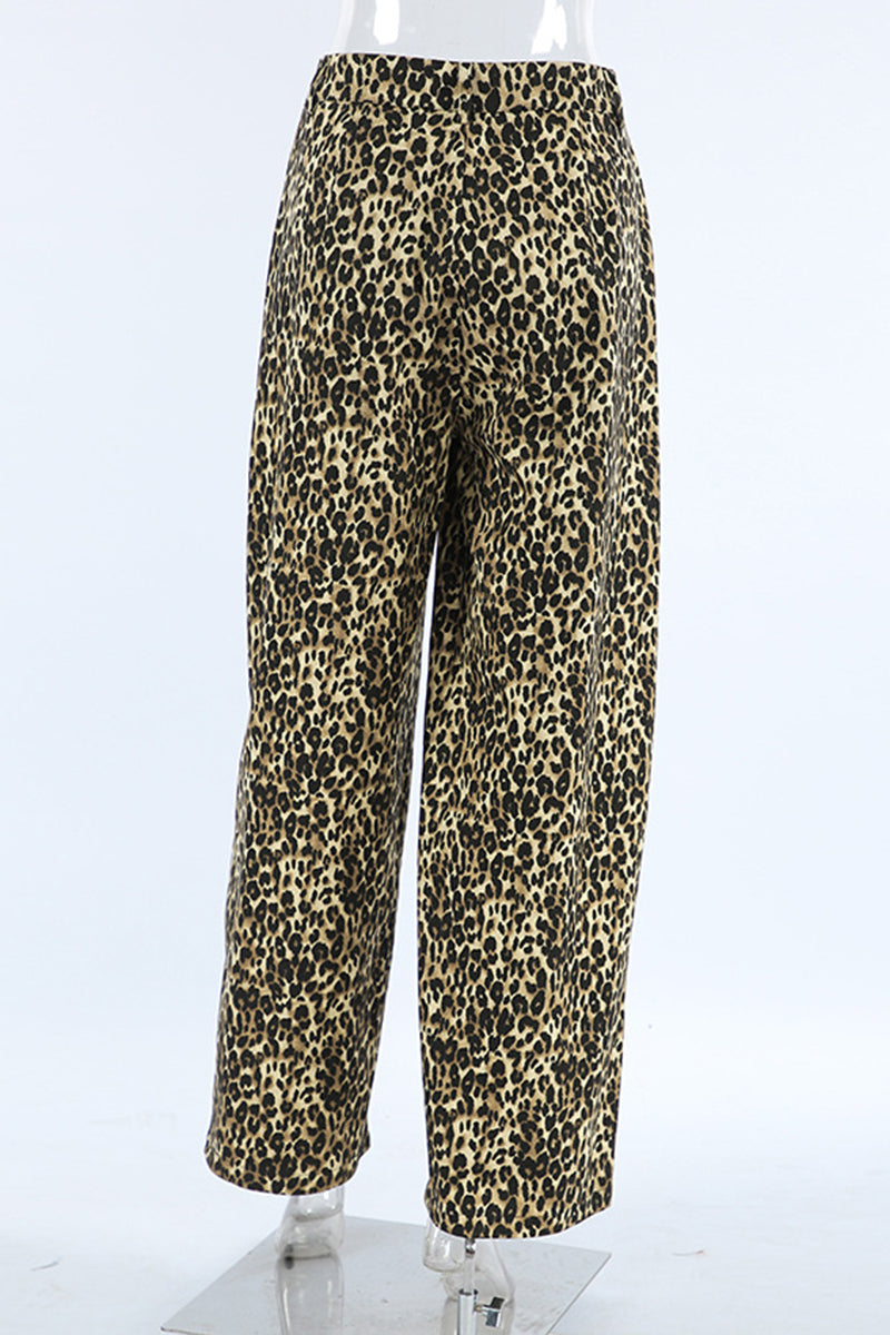 Leopard Print Relaxed Fit Pants