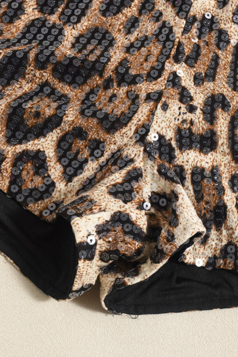 Sequin Animal Print Shorts