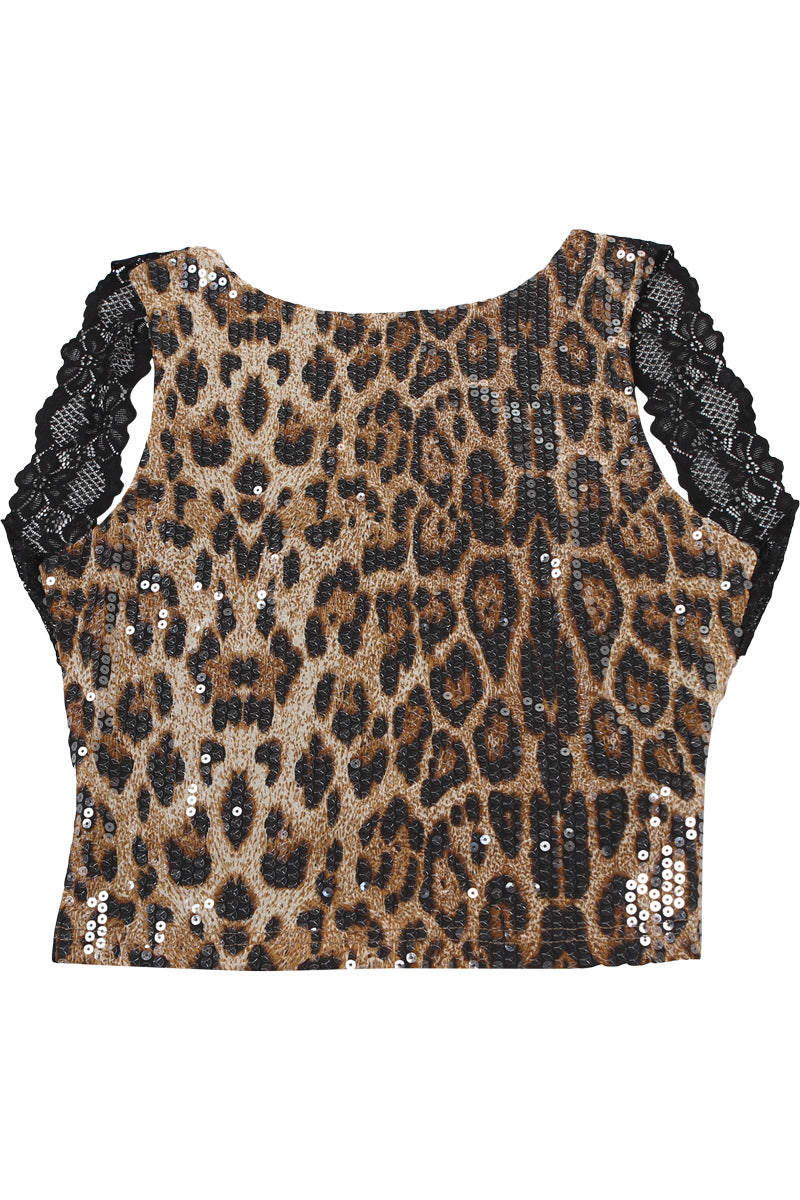 Leopard Print Backless Sleeveless Top