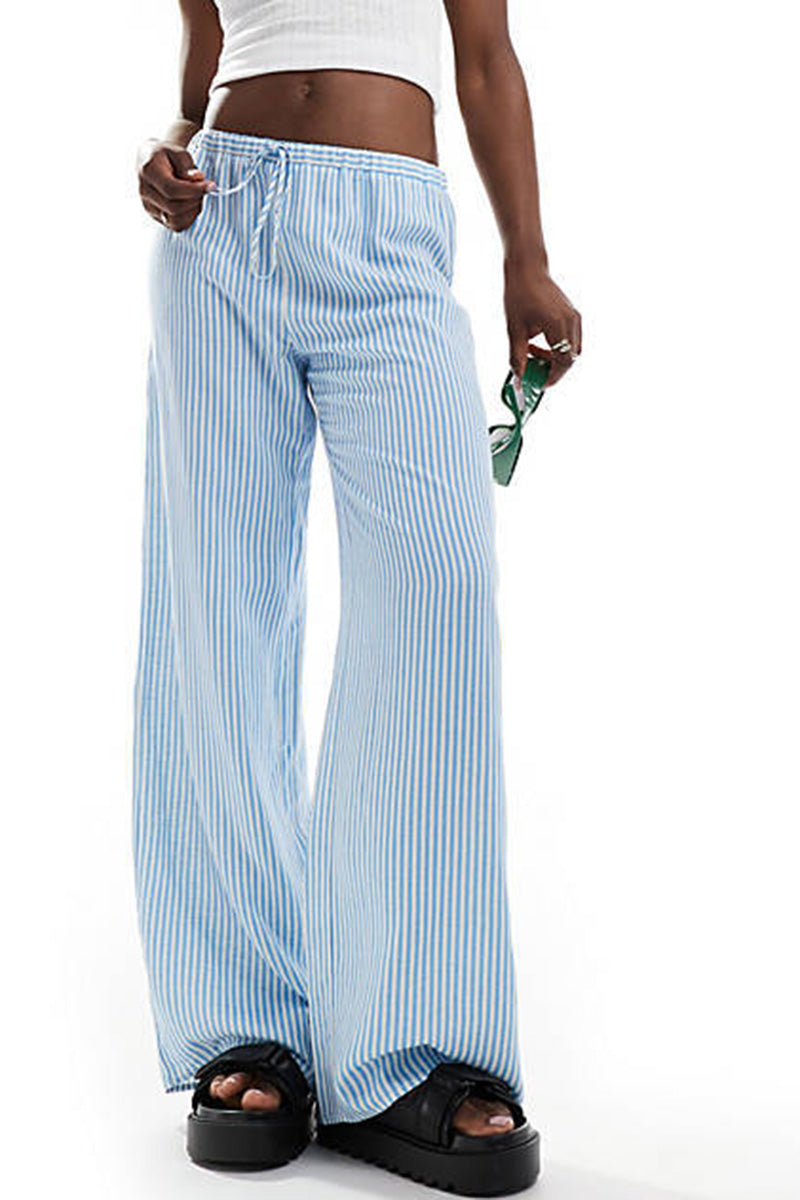 Striped Wide-Leg Lounge Pants