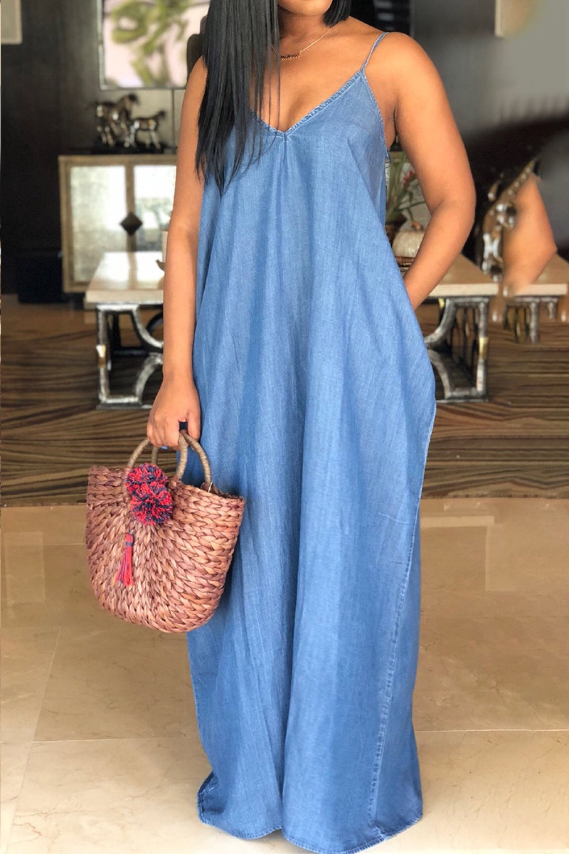 Cami Denim Maxi Dress