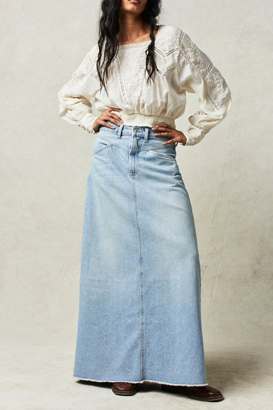 Straight Denim Skirt