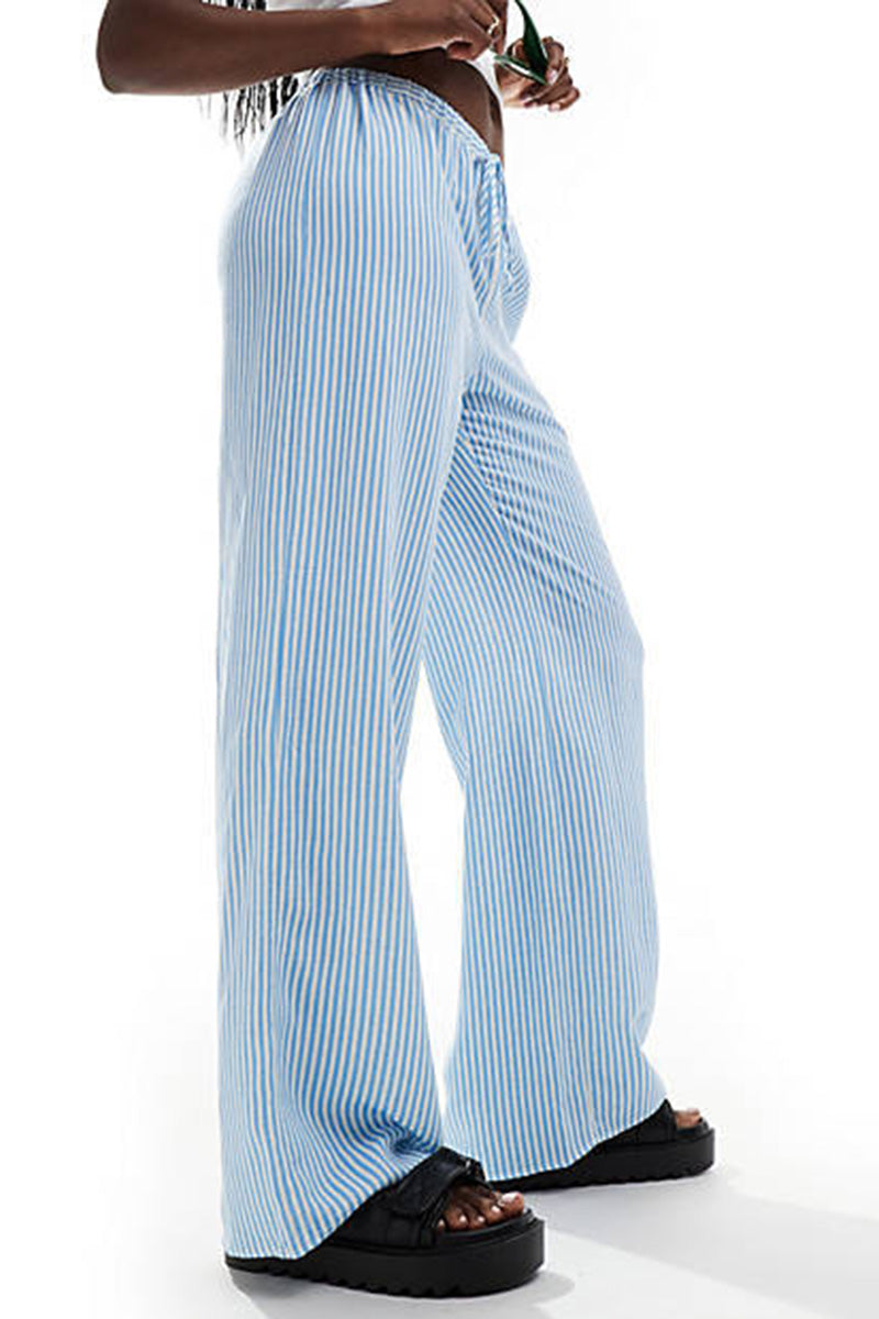 Striped Wide-Leg Lounge Pants