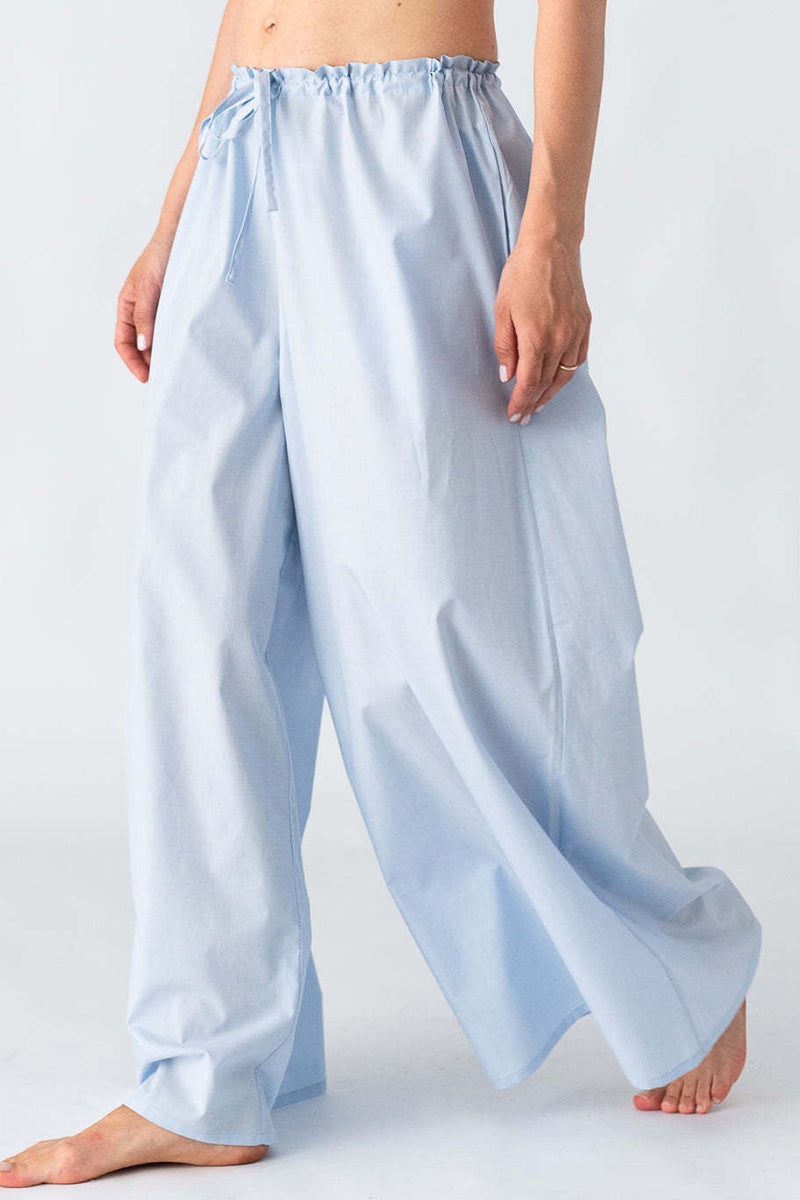 Wide-Leg Elastic Waist Casual Pants