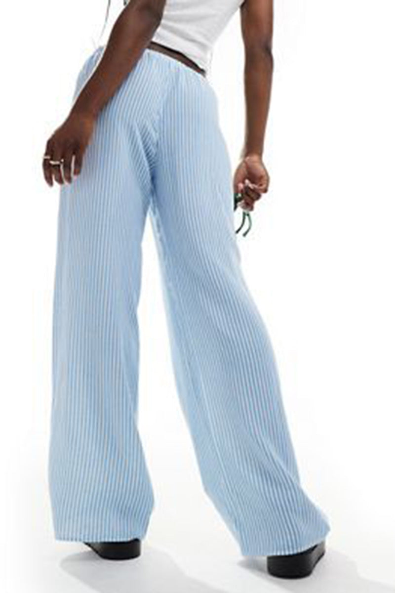 Striped Wide-Leg Lounge Pants