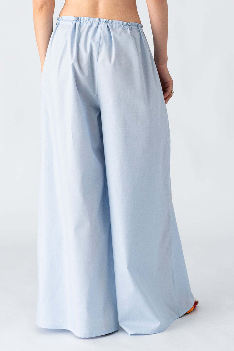 Wide-Leg Elastic Waist Casual Pants