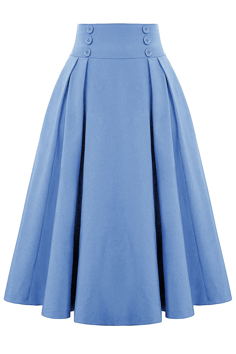 A-Line Pleated Midi Skirt