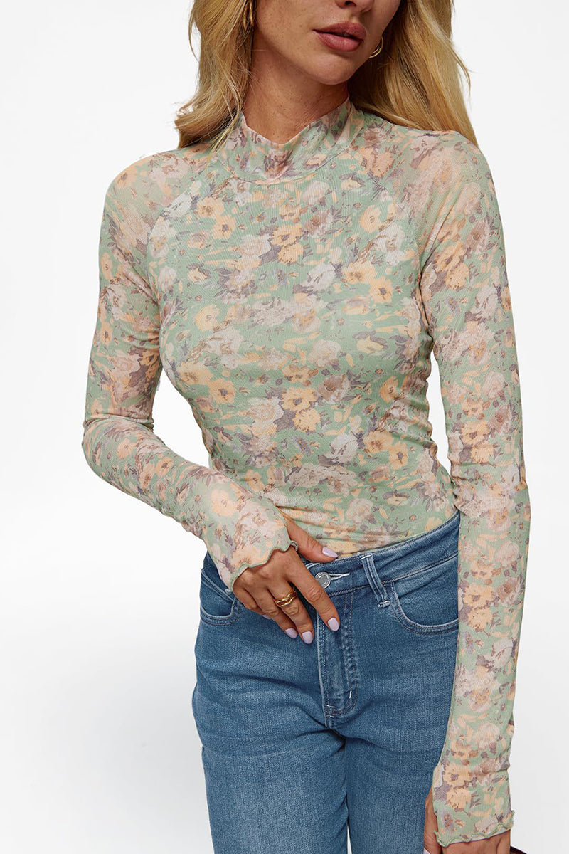 Floral Print Long Sleeve Top