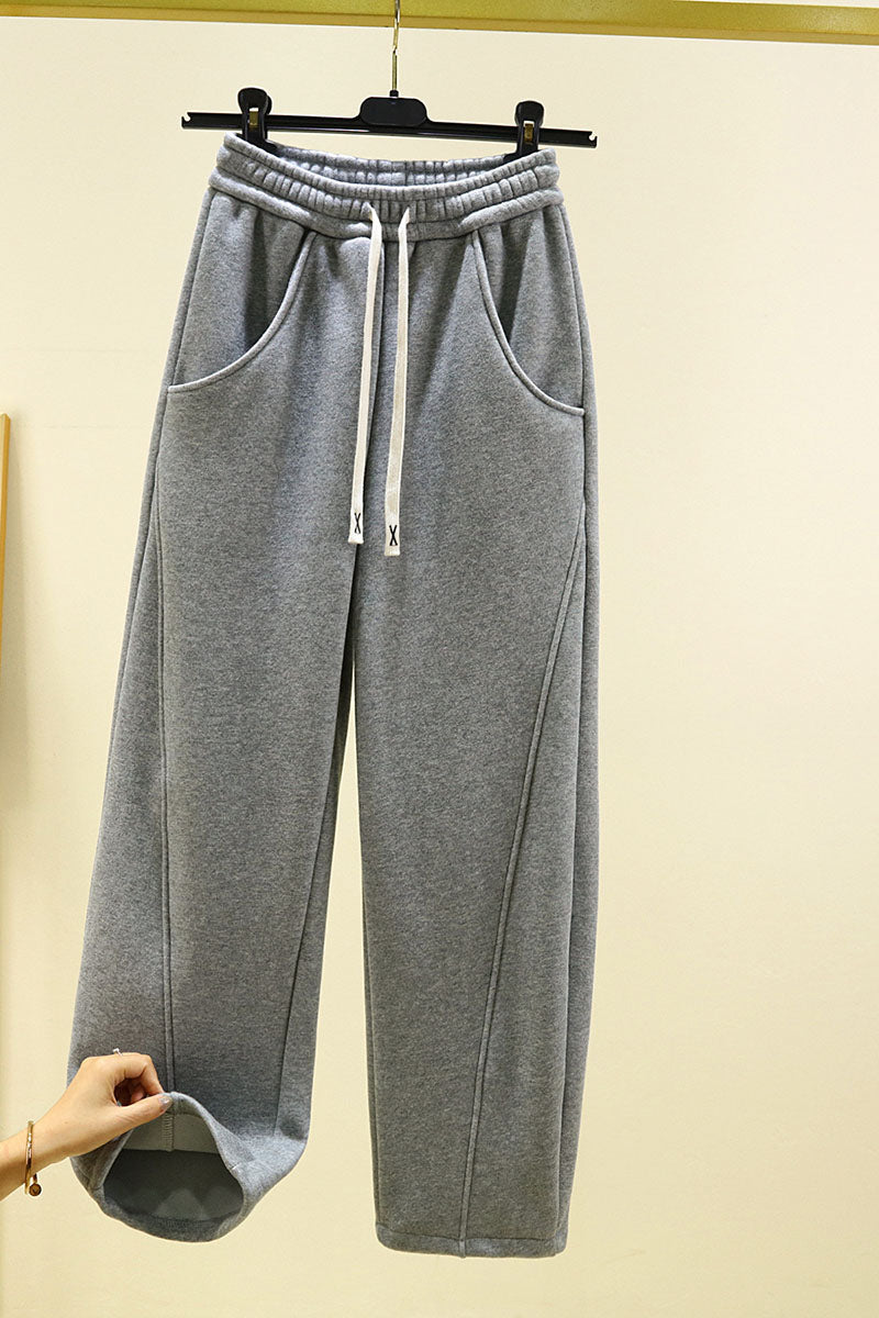 Relaxed Fit Wide-Leg Drawstring Pants