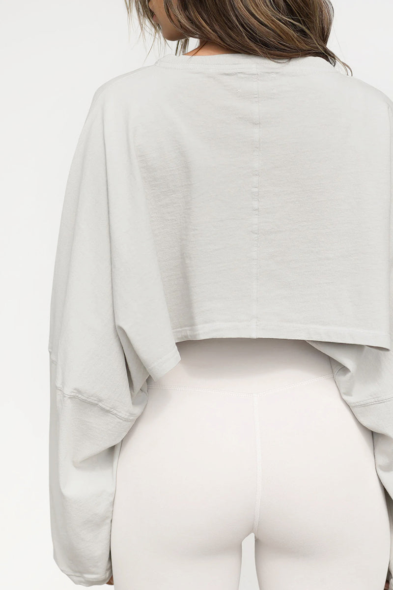 Cropped Oversized Long Sleeve Top