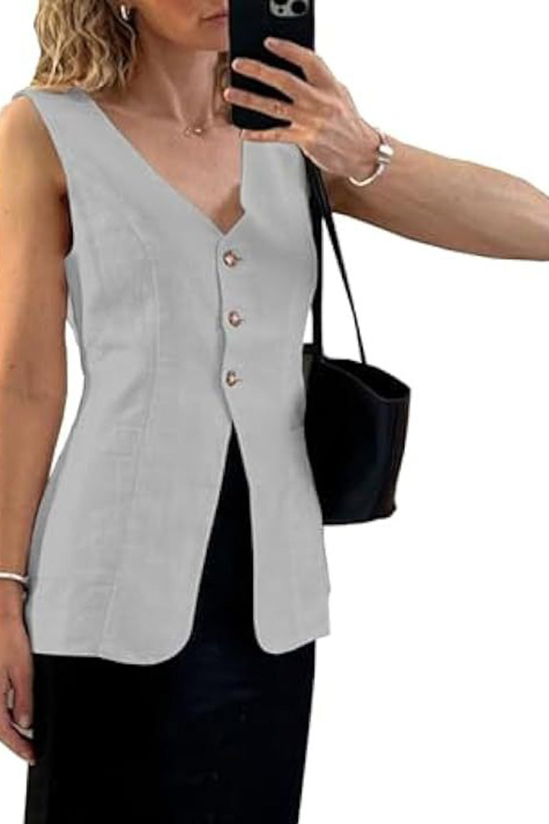 Button-Up Vest Top