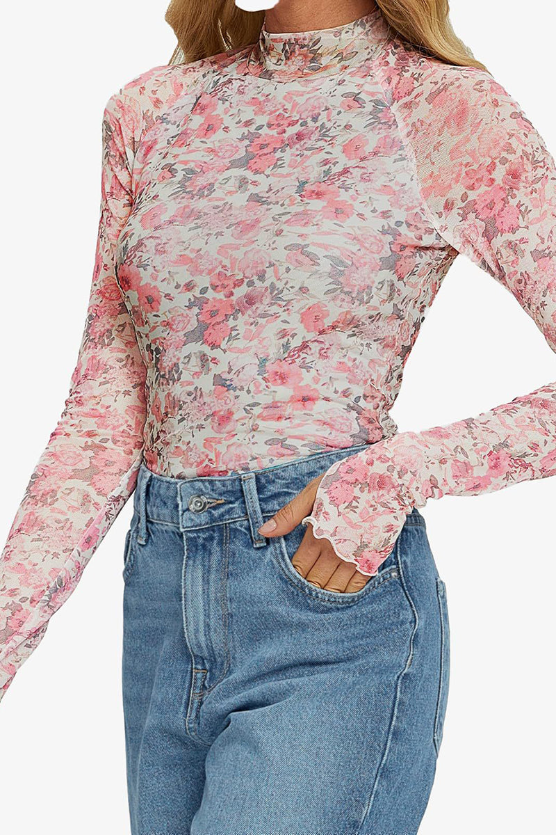 Floral Print Long Sleeve Top