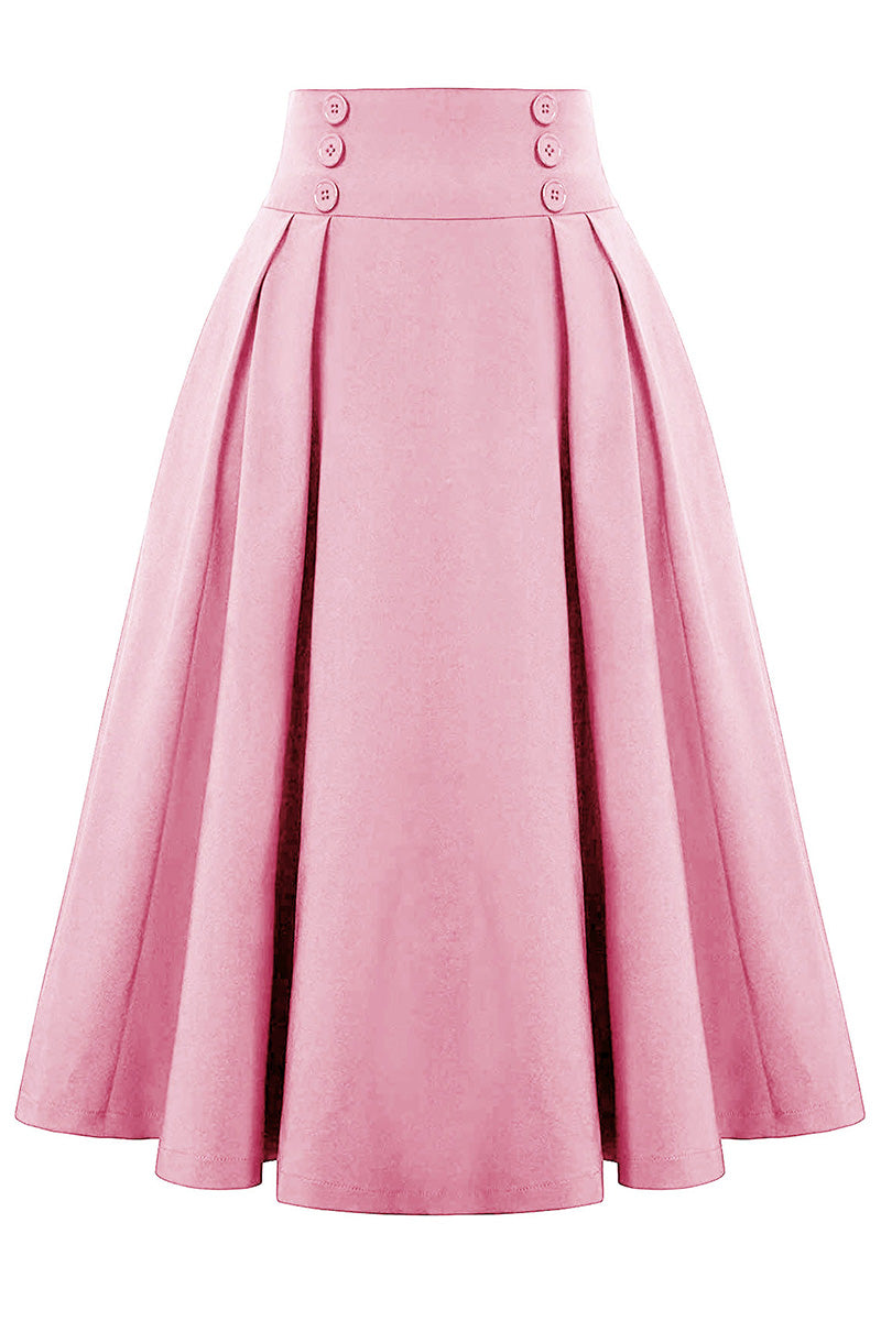 A-Line Pleated Midi Skirt