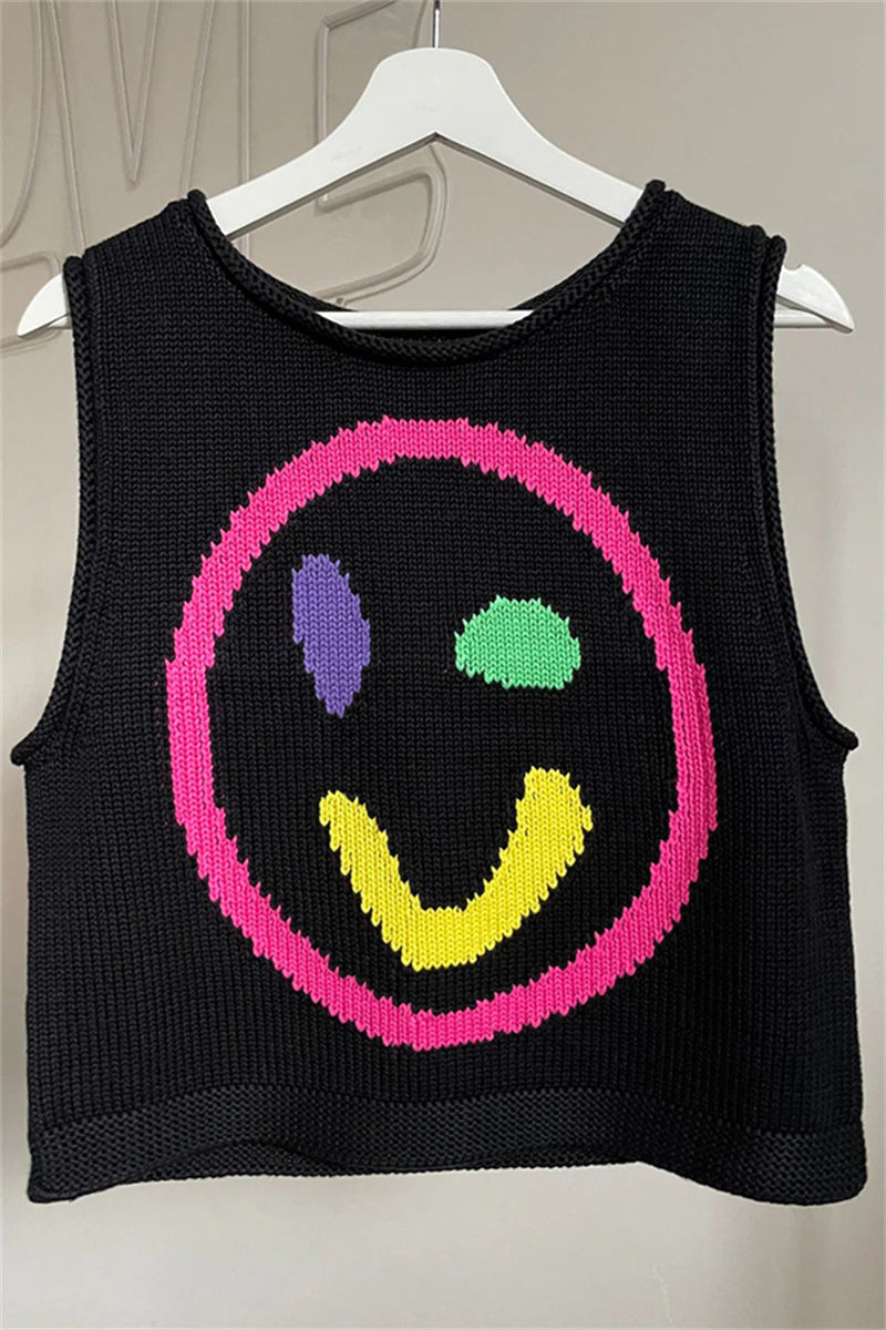 Smiley Knit Sleeveless Top