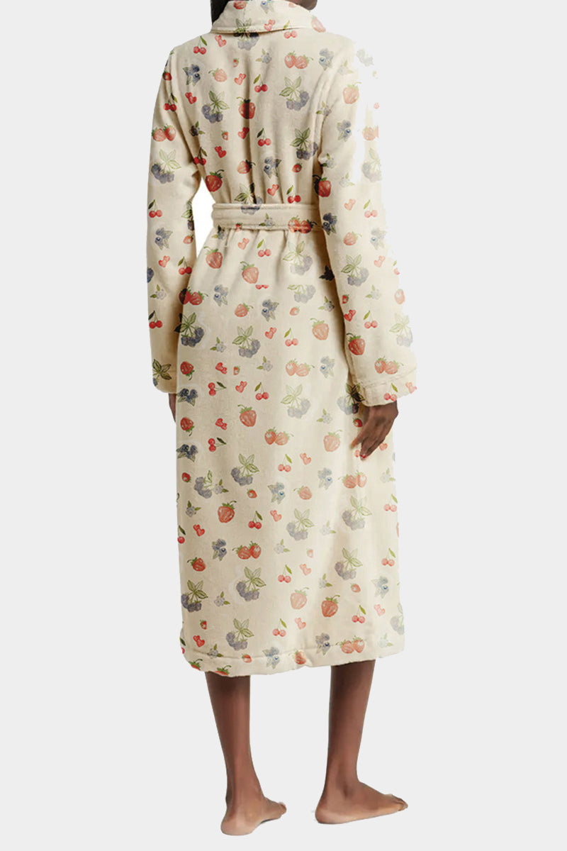 Printed Tie-Front Robe Coat