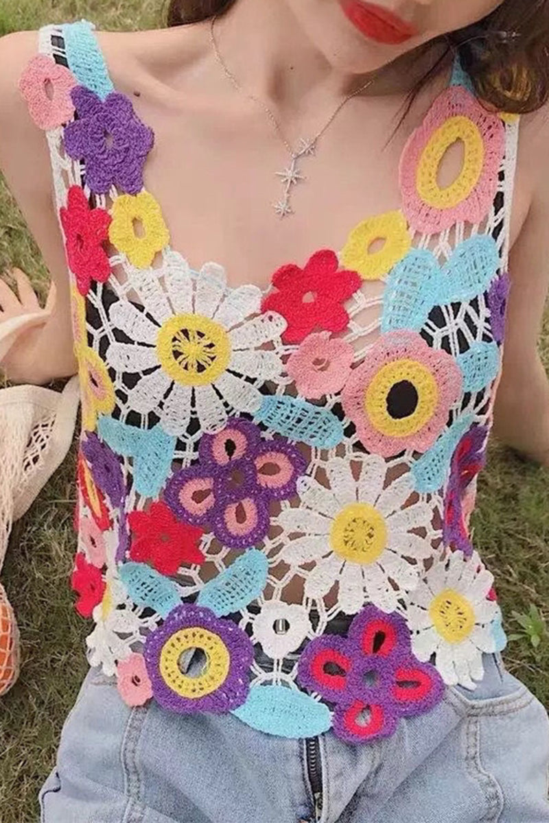 Floral Crochet Tank Top