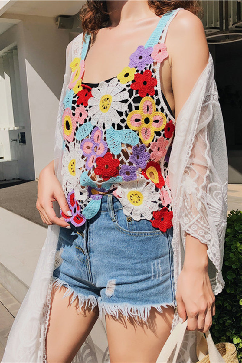 Floral Crochet Tank Top