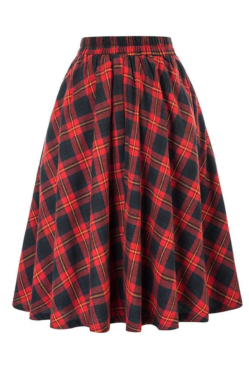 A-Line Pleated Midi Skirt